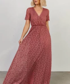 Venice Lace Maxi Dress | Berry