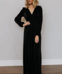 BB Custom Dresses Venus Pleated Maxi Dress | Black