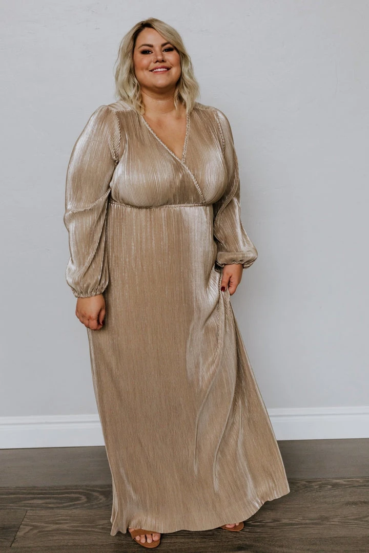 BB Custom Dresses Venus Pleated Maxi Dress | Gold 4 BB Custom Dresses Venus Pleated Maxi Dress | Gold