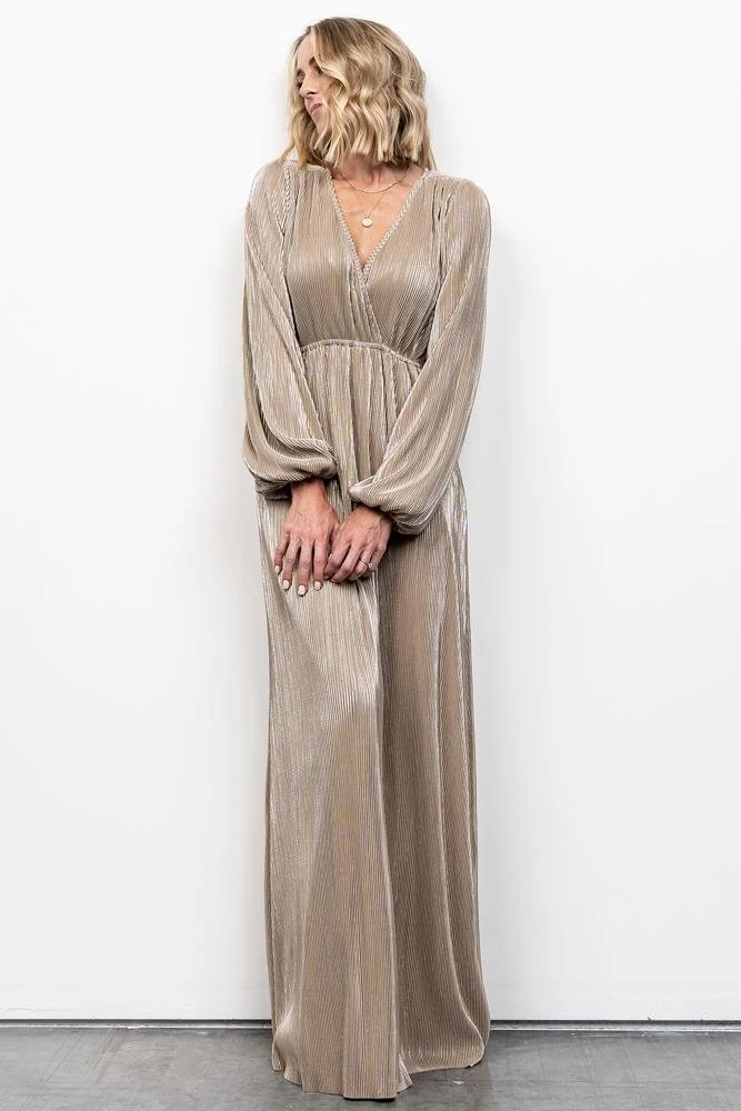 BB Custom Dresses Venus Pleated Maxi Dress | Gold 14 BB Custom Dresses Venus Pleated Maxi Dress | Gold