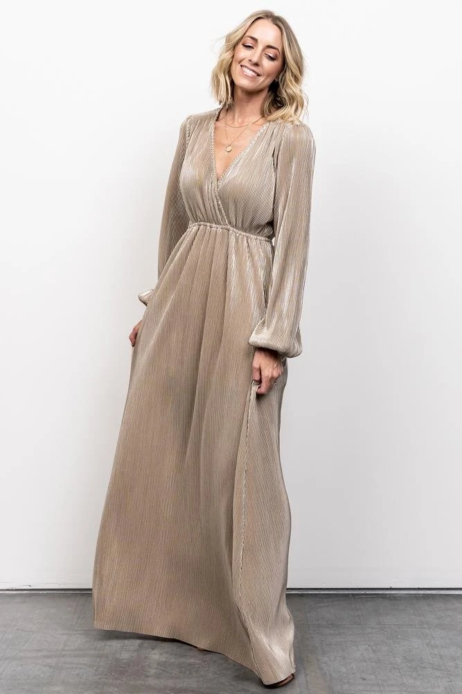 BB Custom Dresses Venus Pleated Maxi Dress | Gold 10 BB Custom Dresses Venus Pleated Maxi Dress | Gold