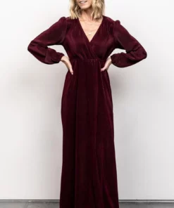 BB Custom Dresses Venus Pleated Maxi Dress | Mulberry