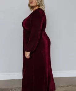 BB Custom Dresses Venus Pleated Maxi Dress | Mulberry