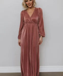 BB Custom Venus Pleated Maxi Dress | Rose