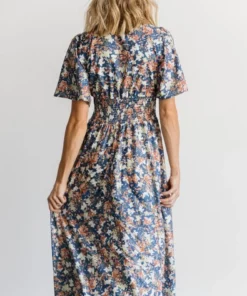 BB Custom Verona Smocked Maxi Dress | Blue Floral