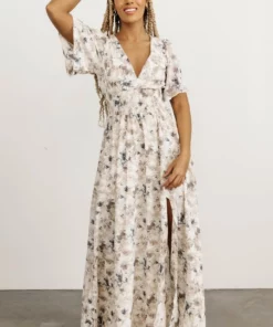 BB Custom Dresses Verona Smocked Maxi Dress | White Watercolor 13 BB Custom Dresses Verona Smocked Maxi Dress | White Watercolor