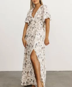 BB Custom Dresses Verona Smocked Maxi Dress | White Watercolor