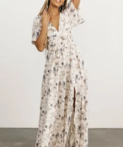 BB Custom Dresses Verona Smocked Maxi Dress | White Watercolor 12 BB Custom Dresses Verona Smocked Maxi Dress | White Watercolor