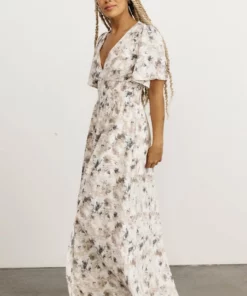 BB Custom Dresses Verona Smocked Maxi Dress | White Watercolor 10 BB Custom Dresses Verona Smocked Maxi Dress | White Watercolor