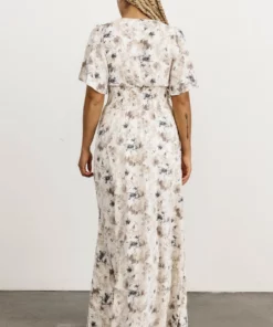 BB Custom Dresses Verona Smocked Maxi Dress | White Watercolor 11 BB Custom Dresses Verona Smocked Maxi Dress | White Watercolor