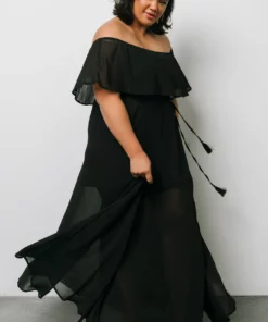 BB Custom Victoria Off Shoulder Maxi Dress | Black Dresses