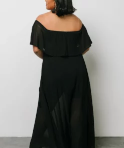 BB Custom Victoria Off Shoulder Maxi Dress | Black Dresses