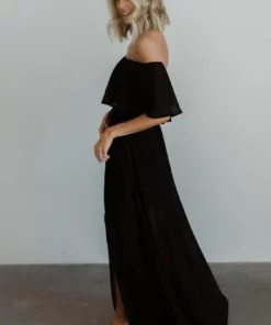 BB Custom Victoria Off Shoulder Maxi Dress | Black Dresses