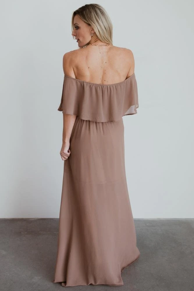 BB Custom Victoria Off Shoulder Maxi Dress | Mocha 5 BB Custom Victoria Off Shoulder Maxi Dress | Mocha