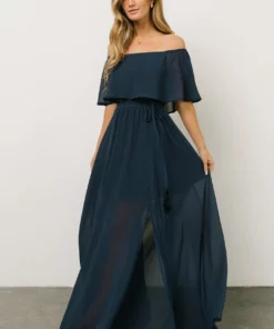 BB Custom Victoria Off Shoulder Maxi Dress | Navy Dresses 13 BB Custom Victoria Off Shoulder Maxi Dress | Navy Dresses