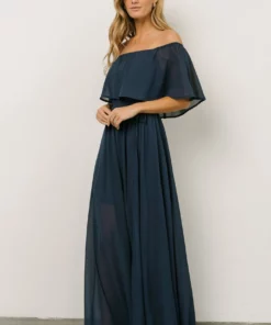 BB Custom Victoria Off Shoulder Maxi Dress | Navy Dresses 15 BB Custom Victoria Off Shoulder Maxi Dress | Navy Dresses