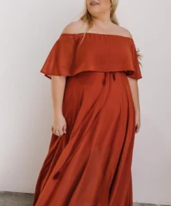 BB Custom Maxi Dresses Victoria Off Shoulder Maxi Dress | Rust 15 BB Custom Maxi Dresses Victoria Off Shoulder Maxi Dress | Rust