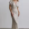RR Vienna Sequin Maxi Dress | Cream Dresses