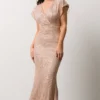 RR Vienna Sequin Maxi Dress | Rose Gold