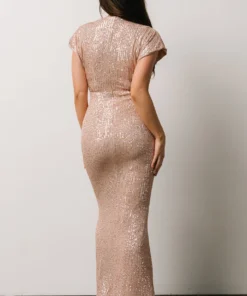RR Vienna Sequin Maxi Dress | Rose Gold