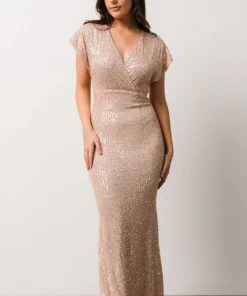 RR Vienna Sequin Maxi Dress | Rose Gold