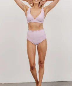 BJB Virginia Scalloped High Waist Bikini Bottom | Lilac 13 BJB Virginia Scalloped High Waist Bikini Bottom | Lilac