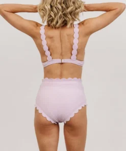 BJB Virginia Scalloped High Waist Bikini Bottom | Lilac 10 BJB Virginia Scalloped High Waist Bikini Bottom | Lilac