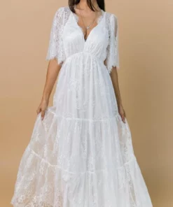 BB Custom Dresses Wanderlust Lace Maxi Dress | White