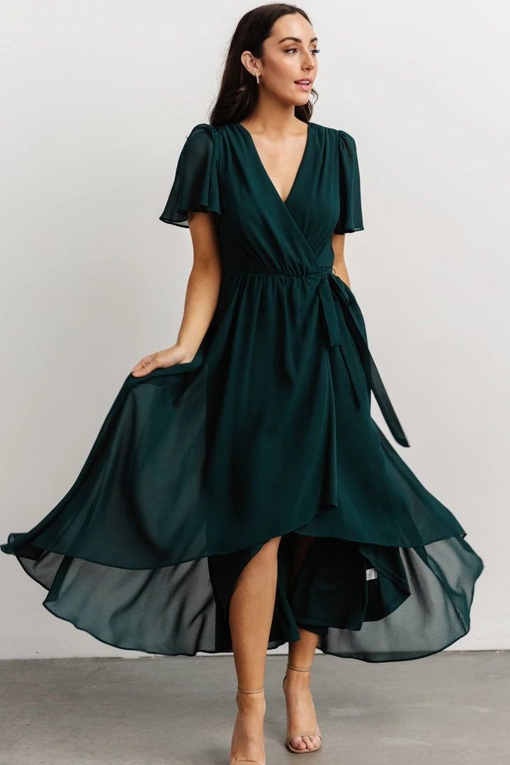 Soi Dresses Waverly Wrap Dress | Emerald 2 Soi Dresses Waverly Wrap Dress | Emerald