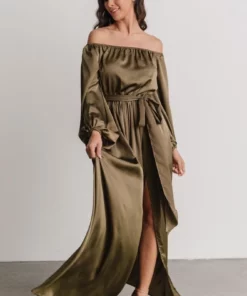 DD Westminster Off-Shoulder Maxi Dress | Olive