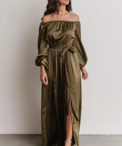DD Westminster Off-Shoulder Maxi Dress | Olive