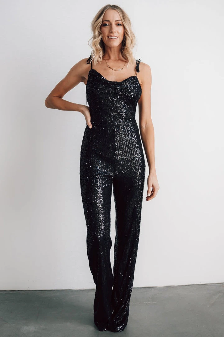 RR Willett Sequin Jumpsuit | Black 4 RR Willett Sequin Jumpsuit | Black