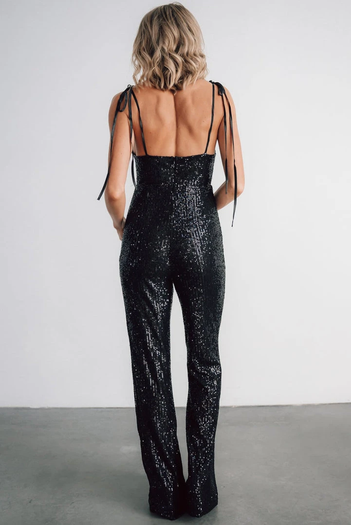 RR Willett Sequin Jumpsuit | Black 3 RR Willett Sequin Jumpsuit | Black