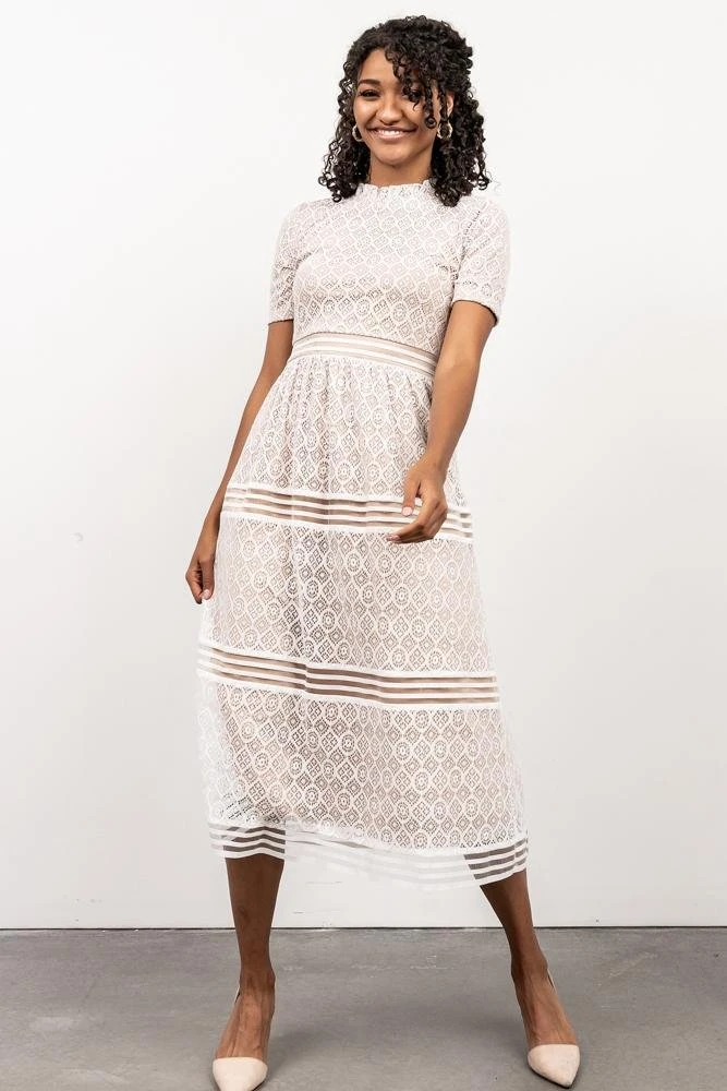 POL Windsor Lace Midi Dress | Ivory 3 POL Windsor Lace Midi Dress | Ivory
