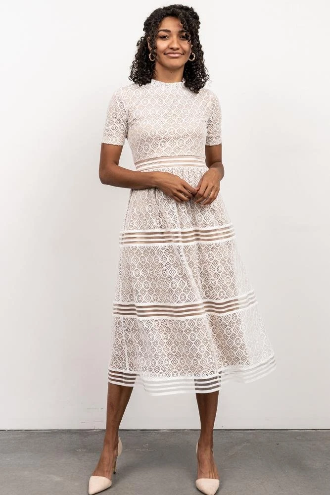POL Windsor Lace Midi Dress | Ivory 5 POL Windsor Lace Midi Dress | Ivory