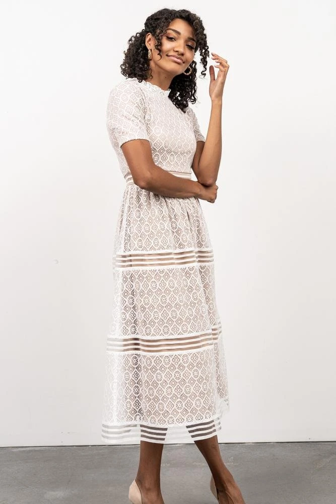 POL Windsor Lace Midi Dress | Ivory 7 POL Windsor Lace Midi Dress | Ivory
