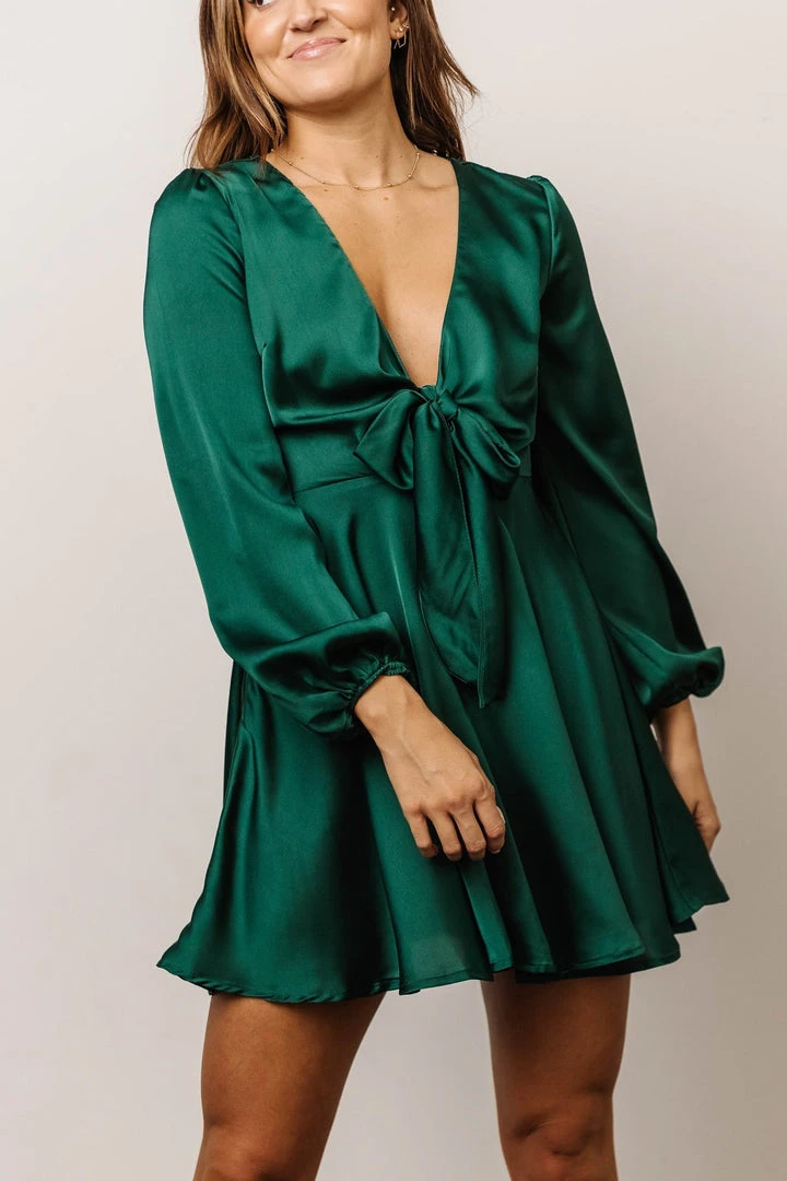 DD Woodbury Satin Mini Dress | Green Dresses 4 DD Woodbury Satin Mini Dress | Green Dresses