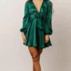 DD Woodbury Satin Mini Dress | Green Dresses