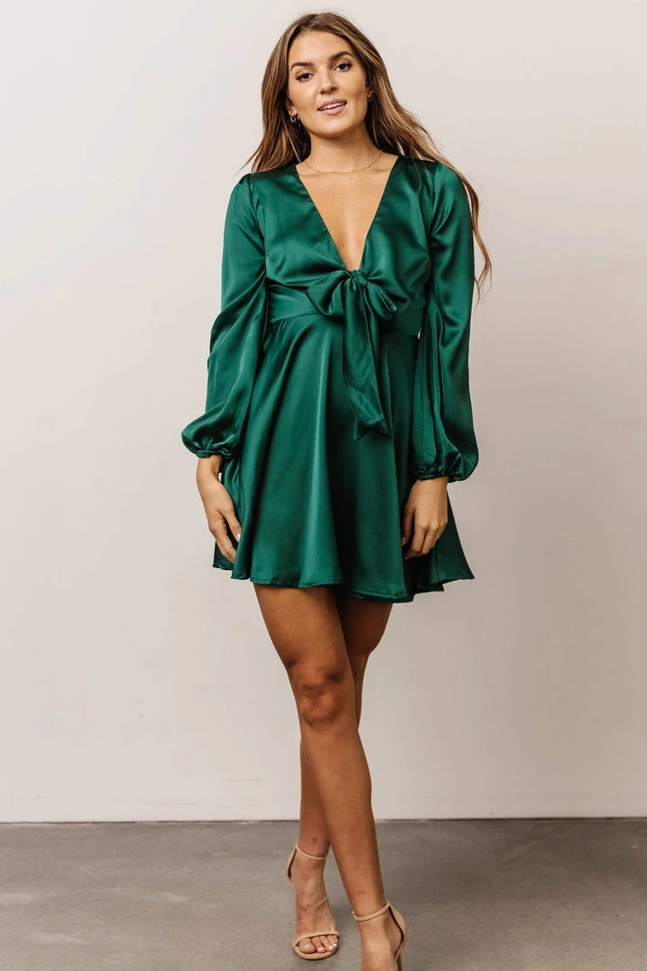 DD Woodbury Satin Mini Dress | Green Dresses 1 DD Woodbury Satin Mini Dress | Green Dresses