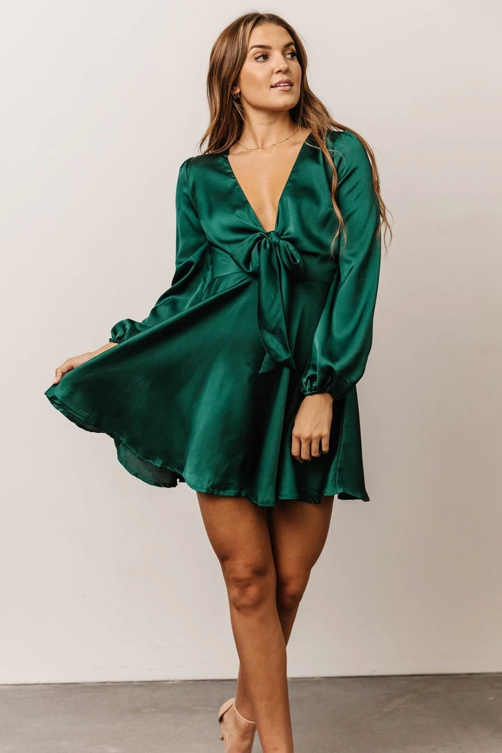 DD Woodbury Satin Mini Dress | Green Dresses 2 DD Woodbury Satin Mini Dress | Green Dresses