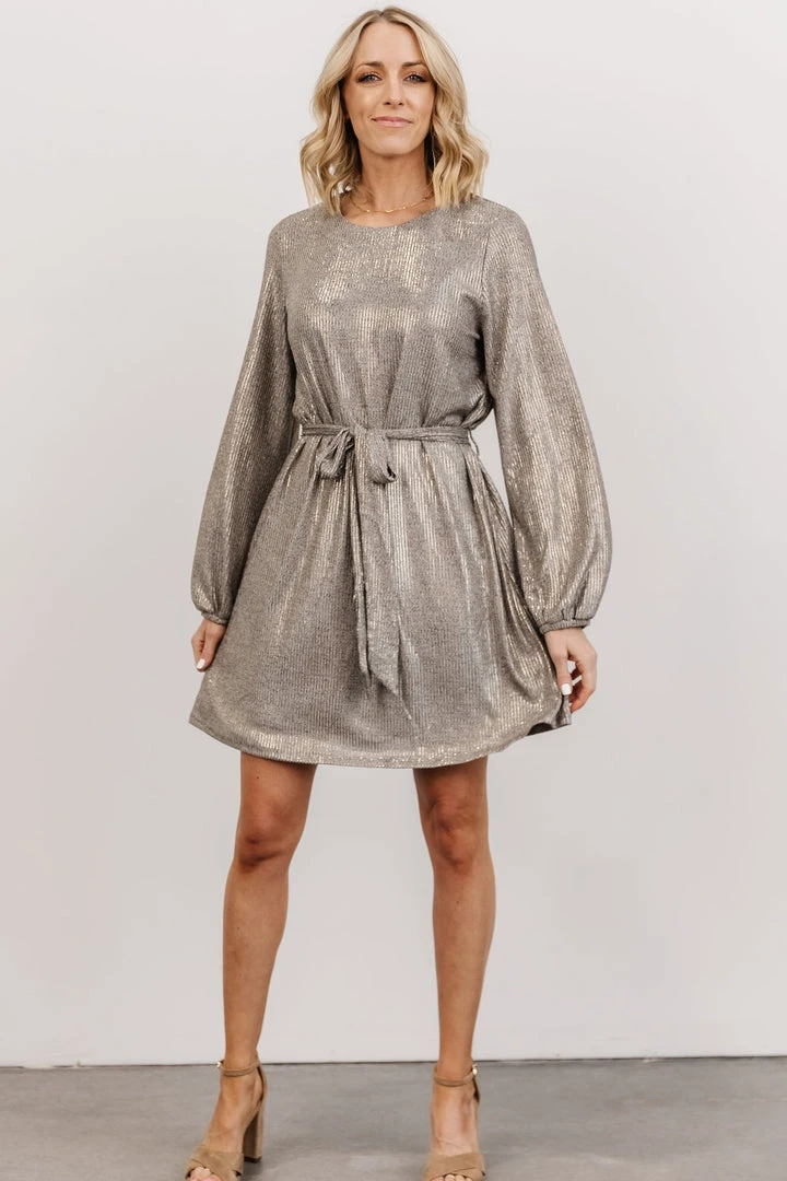 DF Xyla Sparkle Mini Dress | Silver 1 DF Xyla Sparkle Mini Dress | Silver