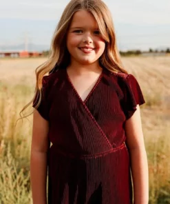 BB Custom Dresses Youth Athena Pleated Maxi Dress | Mulberry