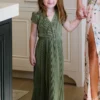 BB Custom Youth Athena Pleated Maxi Dress | Sage Maxi Dresses