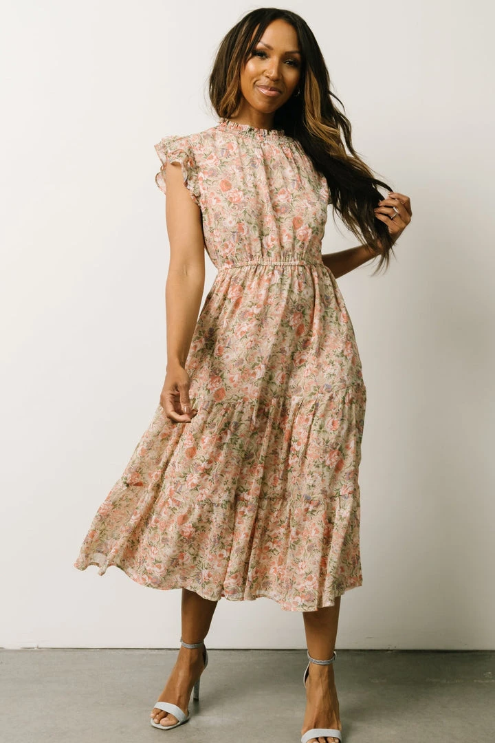 HAY Yvette Midi Dress | Pink Floral 1 HAY Yvette Midi Dress | Pink Floral