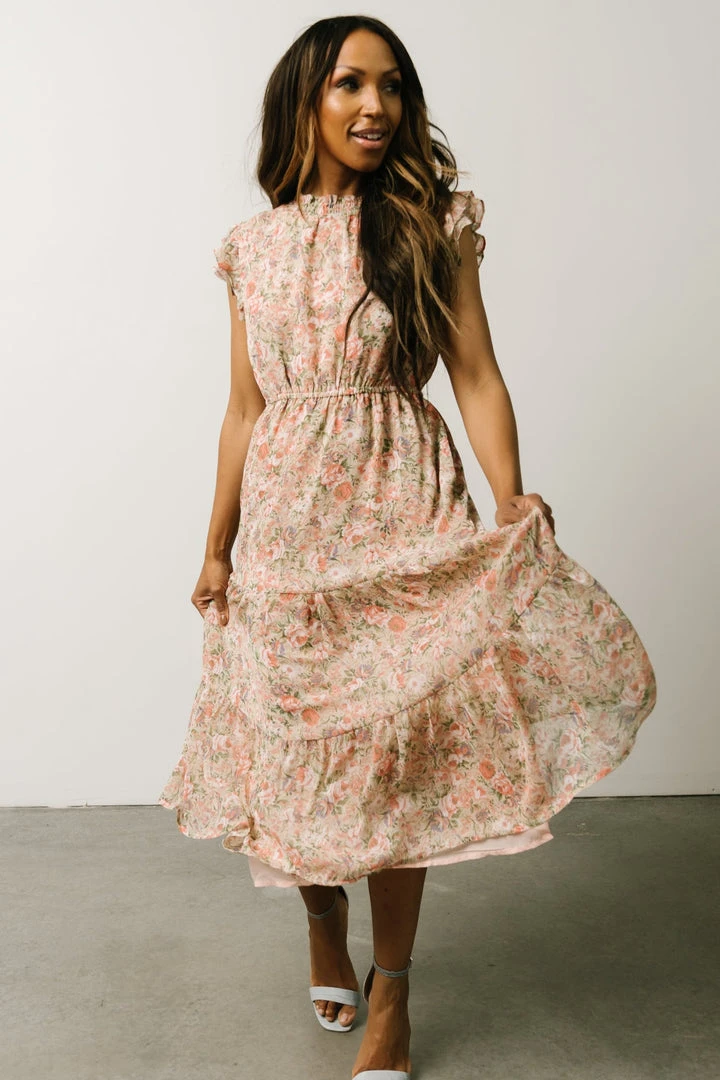 HAY Yvette Midi Dress | Pink Floral 3 HAY Yvette Midi Dress | Pink Floral