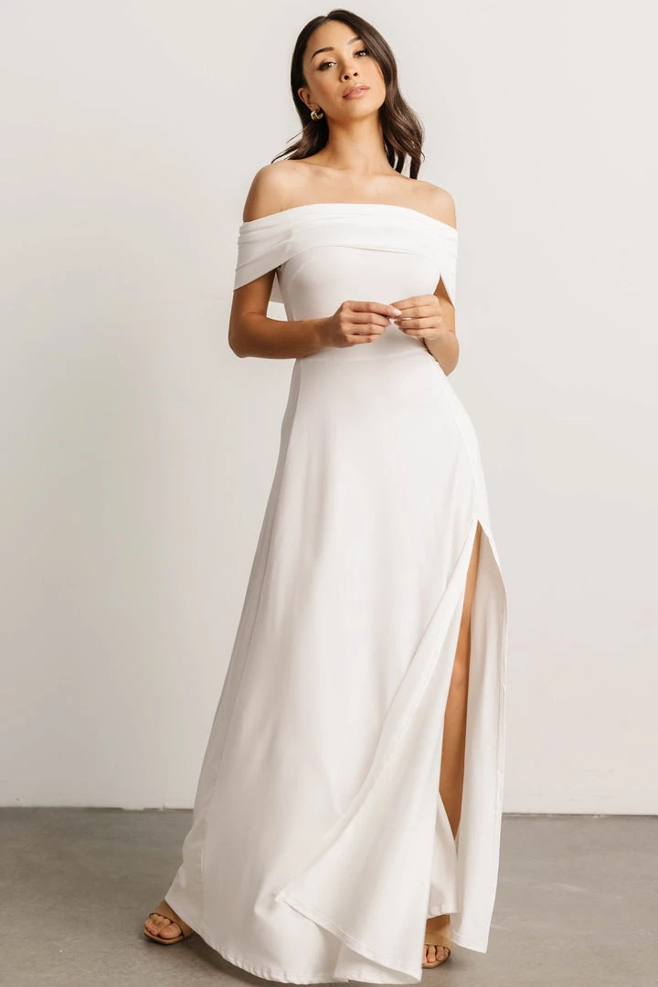 DD Zada Off Shoulder Maxi Dress | Off White Dresses 1 DD Zada Off Shoulder Maxi Dress | Off White Dresses