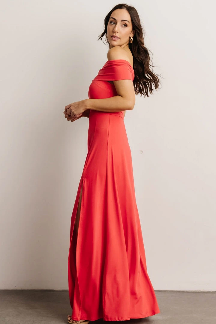 DD Dresses Zada Off Shoulder Maxi Dress | Pink Coral 5 DD Dresses Zada Off Shoulder Maxi Dress | Pink Coral