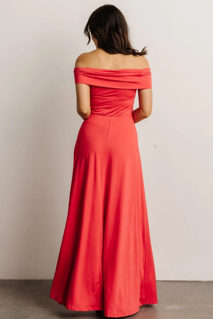DD Dresses Zada Off Shoulder Maxi Dress | Pink Coral 8 DD Dresses Zada Off Shoulder Maxi Dress | Pink Coral