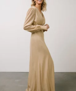 Soi Zae Shimmer Gown | Gold Dresses