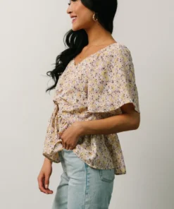 HAY Zale Peplum Top | Yellow + Lavender Tops 14 HAY Zale Peplum Top | Yellow + Lavender Tops